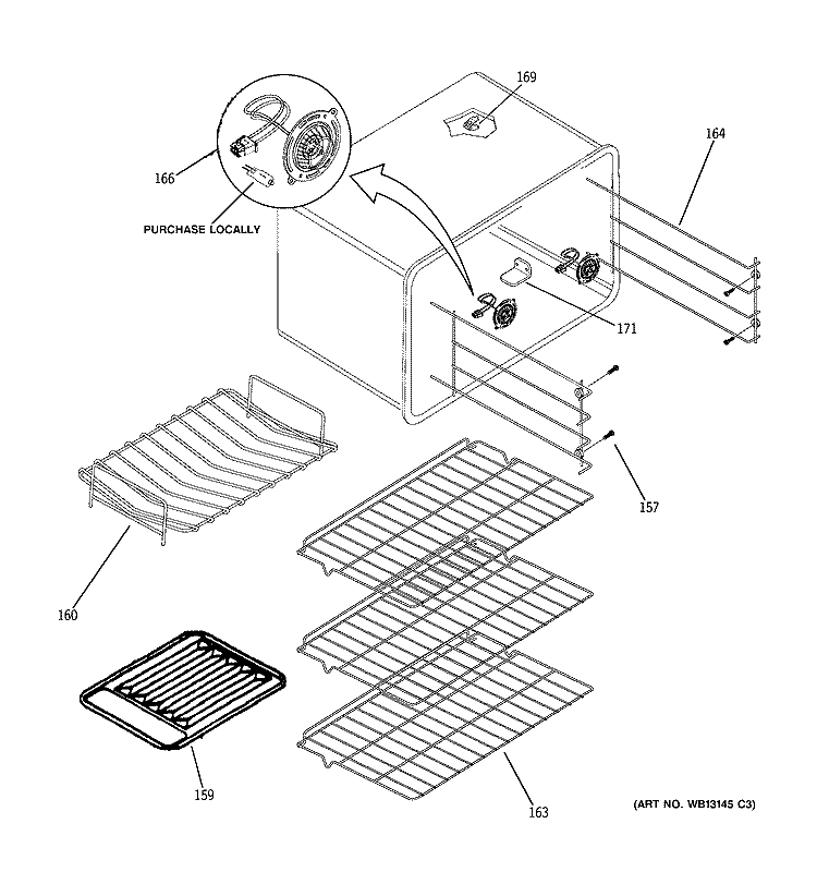 RACKS & GLIDES Diagram and Parts List for ZDP30N4H4SS  General Electric Range