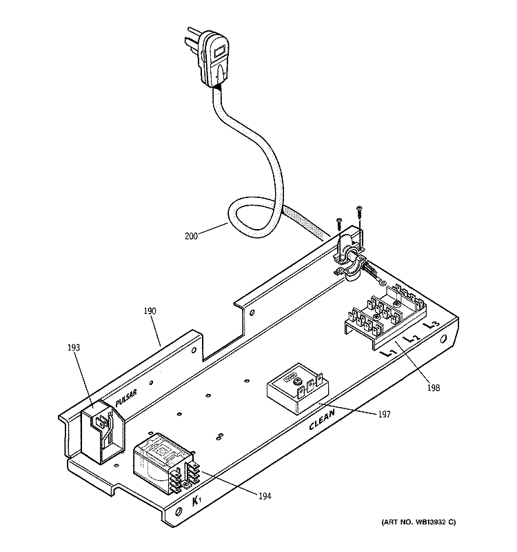 ELECTRICAL ASSEMBLY Diagram and Parts List for ZDP30N4H4SS  General Electric Range