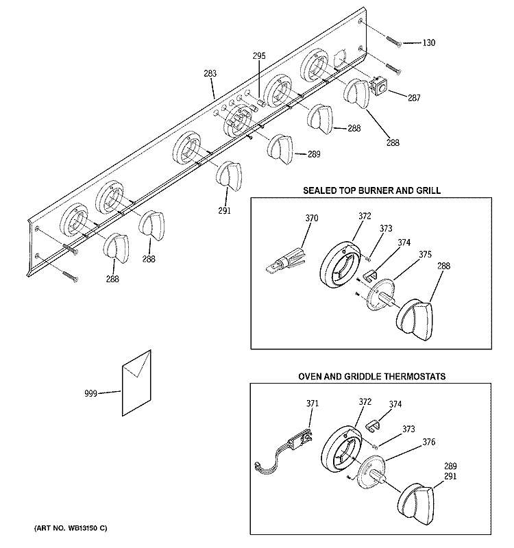 CONTROL PANEL Diagram and Parts List for ZDP36L4DH7SS  General Electric Range