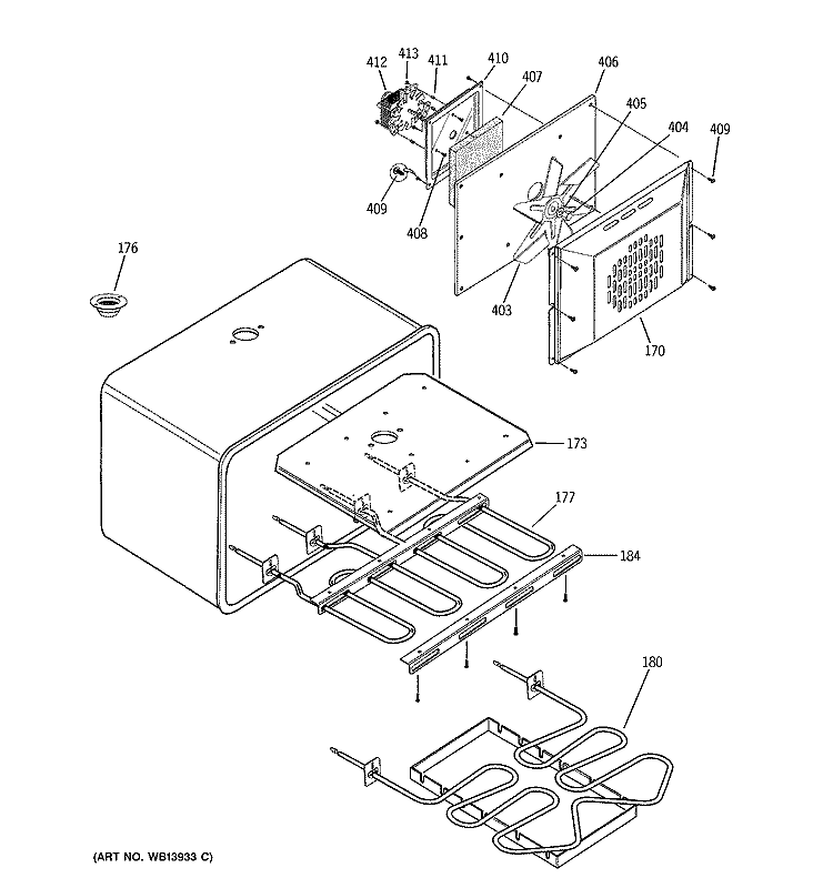 OVEN ASSEMBLY Diagram and Parts List for ZDP36L4RH5SS  General Electric Range
