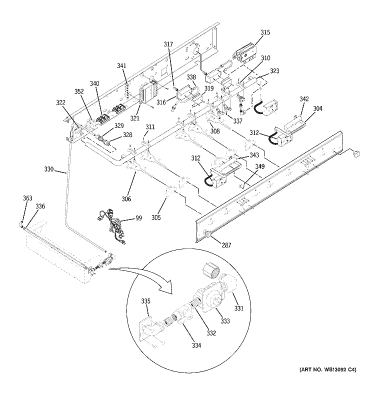 MANIFOLD ASSEMBLY Diagram and Parts List for ZDP48L6RH4SS  General Electric Range