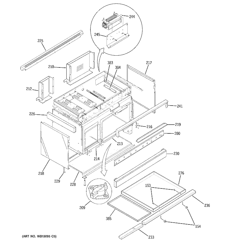 STRUCTURE Diagram and Parts List for ZDP48L6RH4SS  General Electric Range
