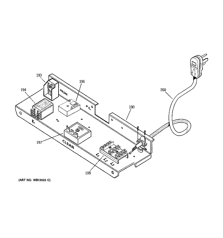 ELECTRICAL ASSEMBLY Diagram and Parts List for ZDP48L6RH4SS  General Electric Range