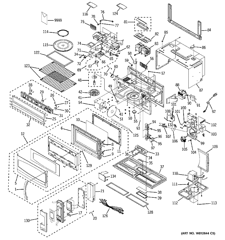 MICROWAVE Diagram and Parts List for JVM2070SK02  General Electric Microwave