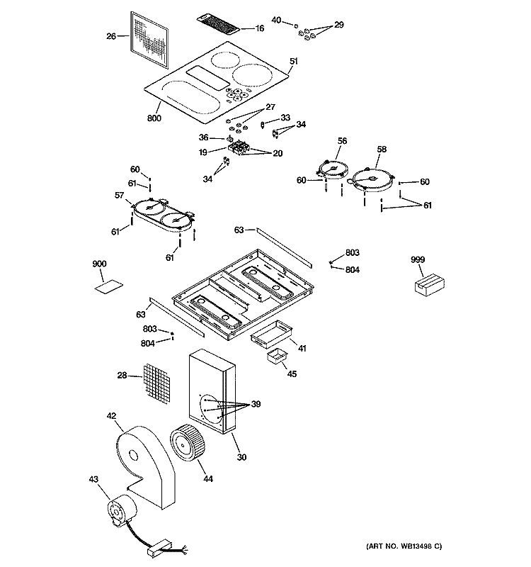 COOKTOP Diagram and Parts List for JP989SK1SS  General Electric Cooktop