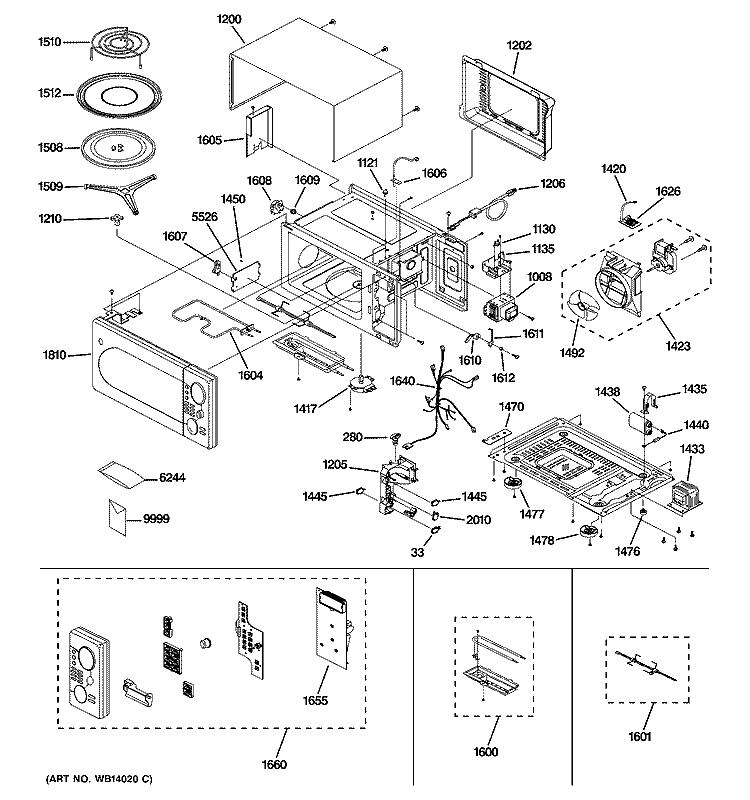 MICROWAVE Diagram and Parts List for JES1289SK02  General Electric Microwave