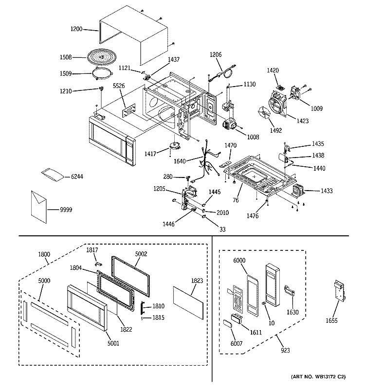 MICROWAVE Diagram and Parts List for JES1142SJ05  General Electric Microwave