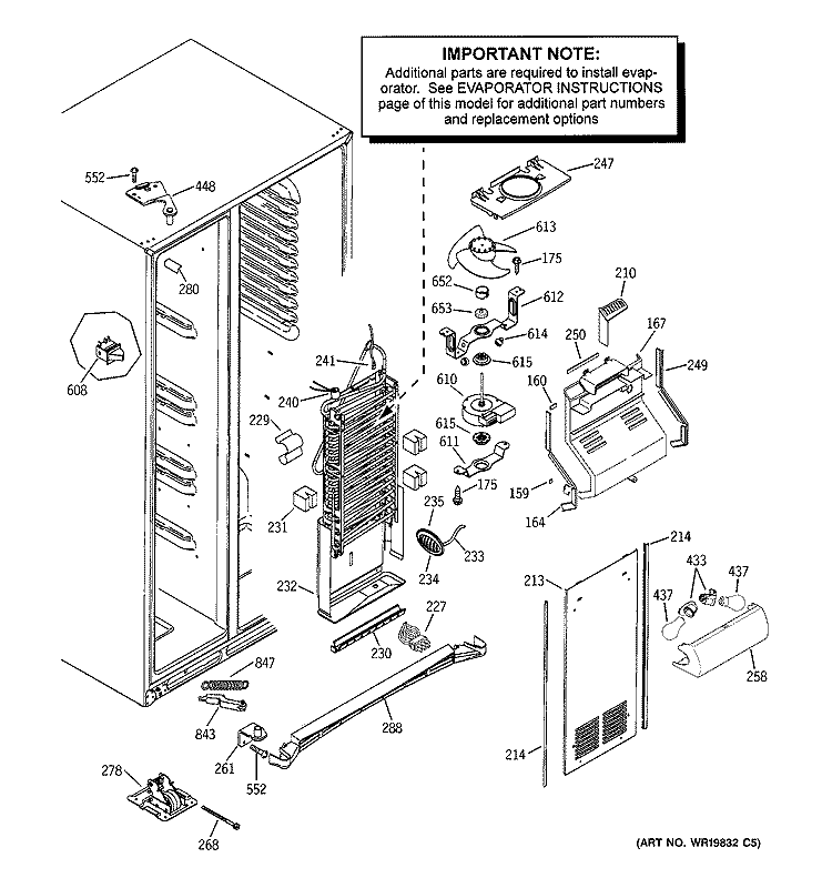 FREEZER SECTION Diagram and Parts List for ZFSB26DRHSS  General Electric Refrigerator