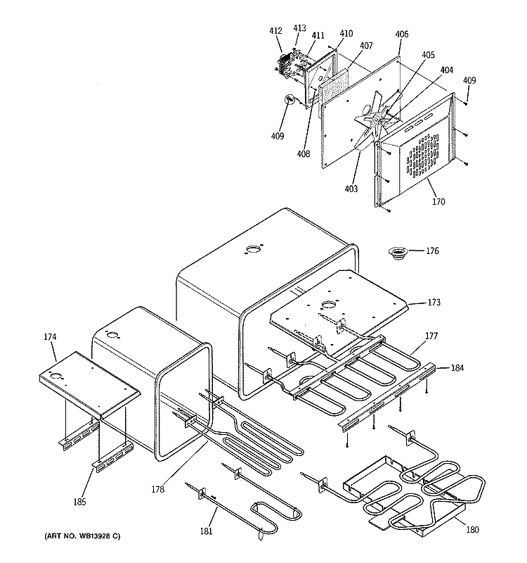 OVEN ASSEMBLY Diagram and Parts List for ZDP48N6RH5SS  General Electric Range
