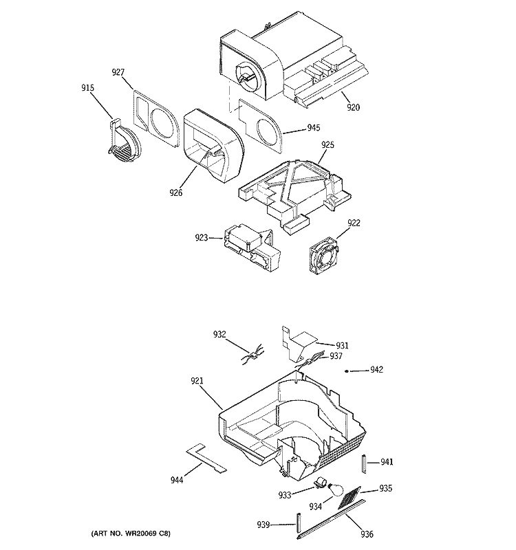 CUSTOM COOL Diagram and Parts List for CSS25USWASS  Hotpoint Refrigerator