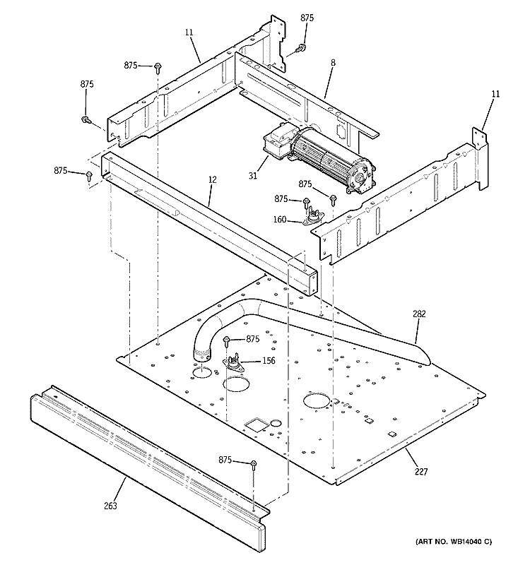 CENTER SPACER Diagram and Parts List for ZET958SM1SS  General Electric Wall Oven