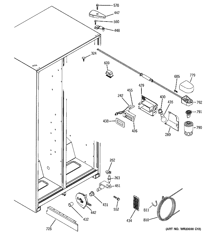 FRESH FOOD SECTION Diagram and Parts List for HSM22IFTBSA  Hotpoint Refrigerator