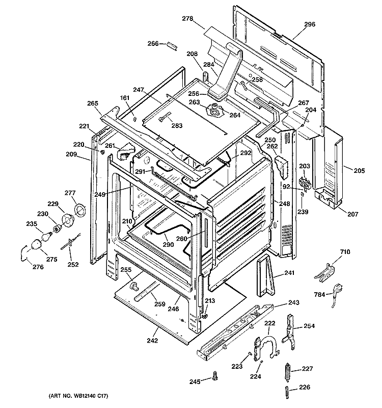 BODY PARTS Diagram and Parts List for RCBS787WJ3WW  Hotpoint Range