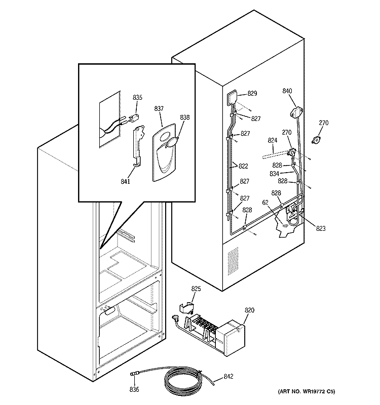 WATER SYSTEM Diagram and Parts List for PDS22MISBBB  General Electric Refrigerator