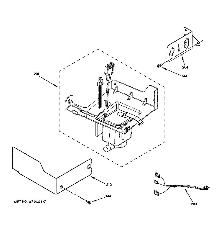 PUMP PARTS Diagram and Parts List for ZDIS15CSSP  General Electric Ice Maker