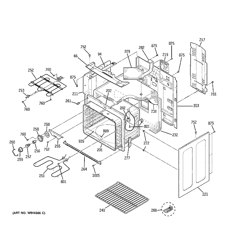 BODY PARTS Diagram and Parts List for JB900SK5SS  General Electric Range
