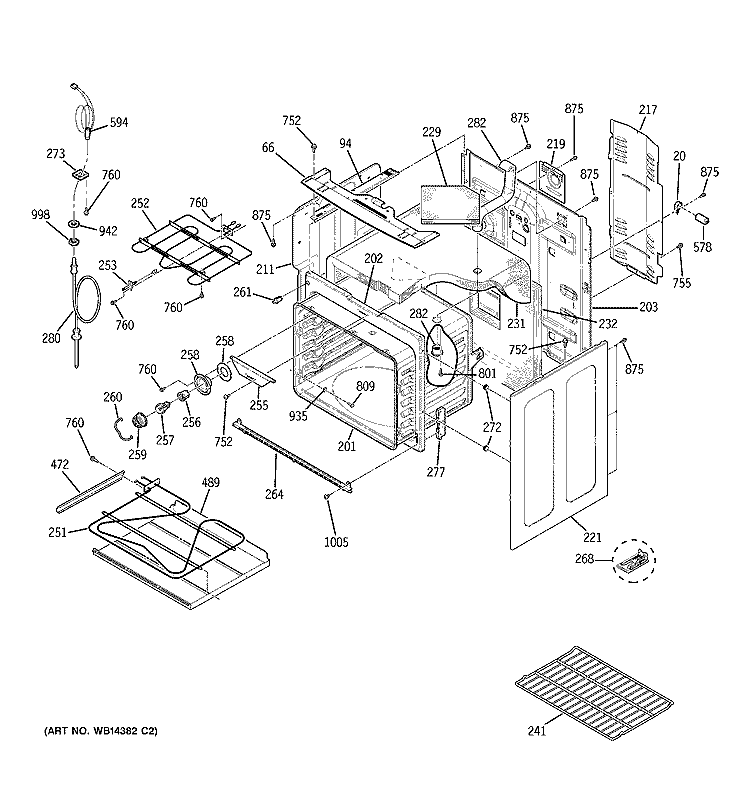 BODY PARTS Diagram and Parts List for JB910SL5SS  General Electric Range