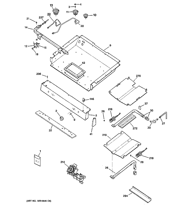 GAS & BURNER PARTS Diagram and Parts List for JGBP33SEL3SS  General Electric Range