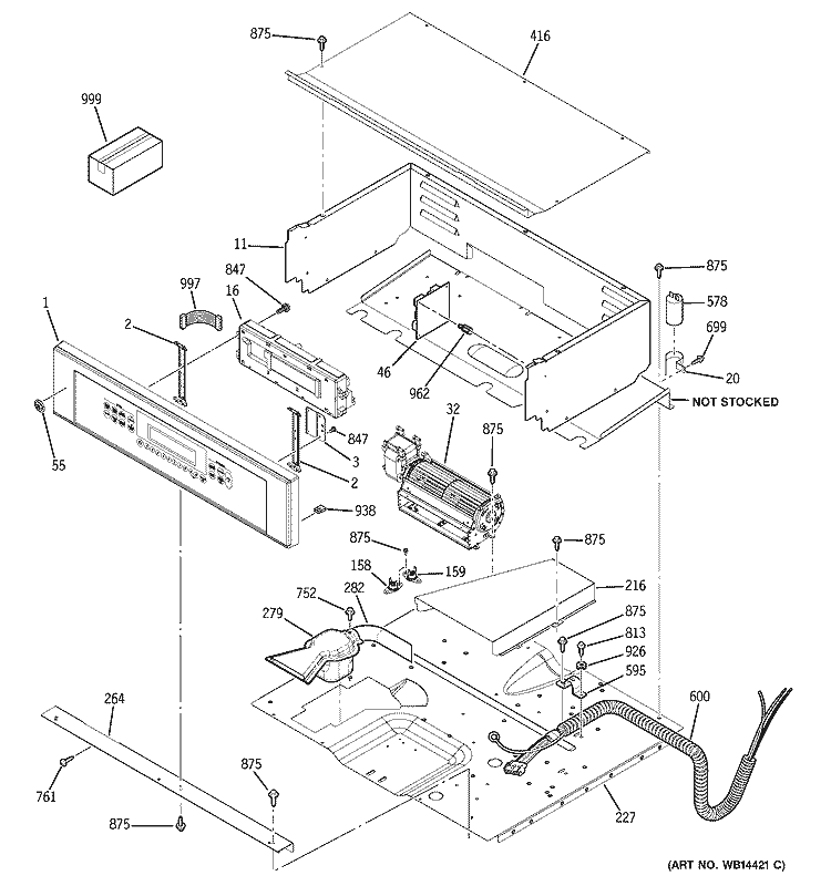 CONTROL PANEL Diagram and Parts List for ZEK958SM1SS  General Electric Wall Oven