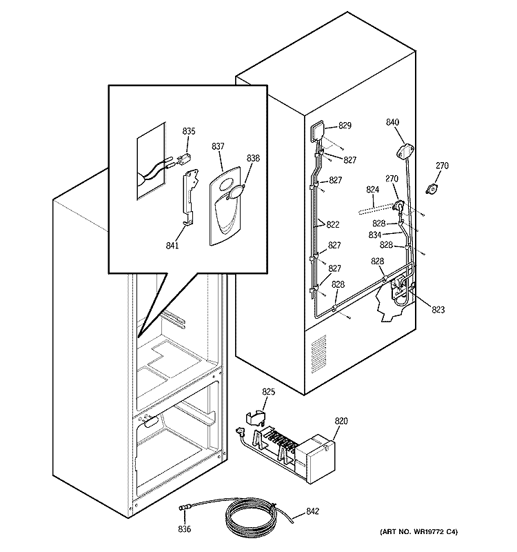 WATER SYSTEM Diagram and Parts List for PFS22MISABB  General Electric Refrigerator