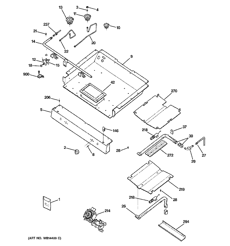 GAS & BURNER PARTS Diagram and Parts List for JGBP33CEL4CC  General Electric Range