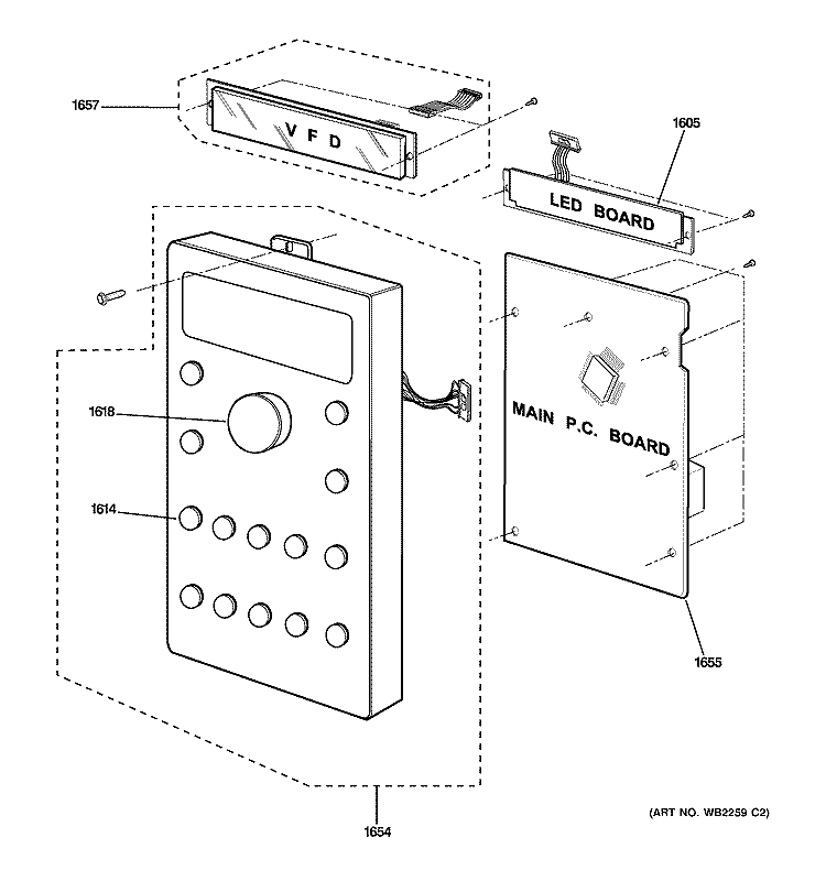 CONTROLLER PARTS Diagram and Parts List for SCA2001FSS03  General Electric Microwave