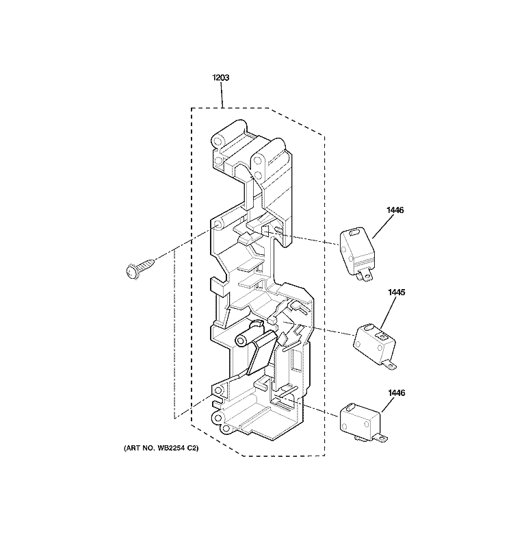 LATCH BOARD PARTS Diagram and Parts List for SCA2001FSS03  General Electric Microwave