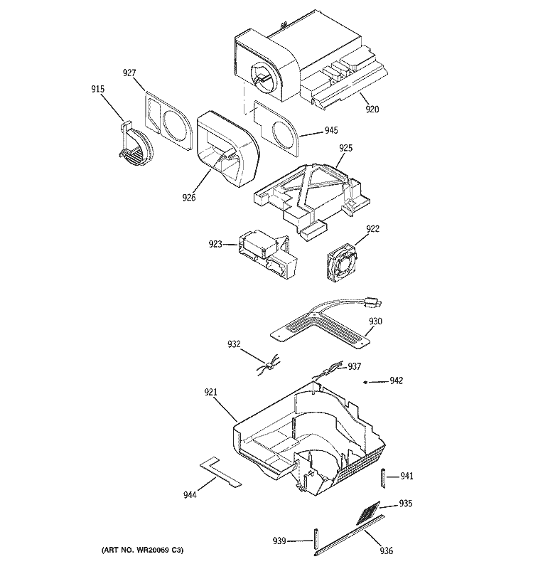 CUSTOM COOL Diagram and Parts List for PSE29NHTECSS  General Electric Refrigerator