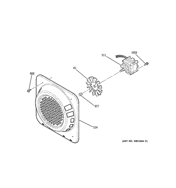 CONVECTION FAN Diagram and Parts List for JGS968SEK4SS  General Electric Range