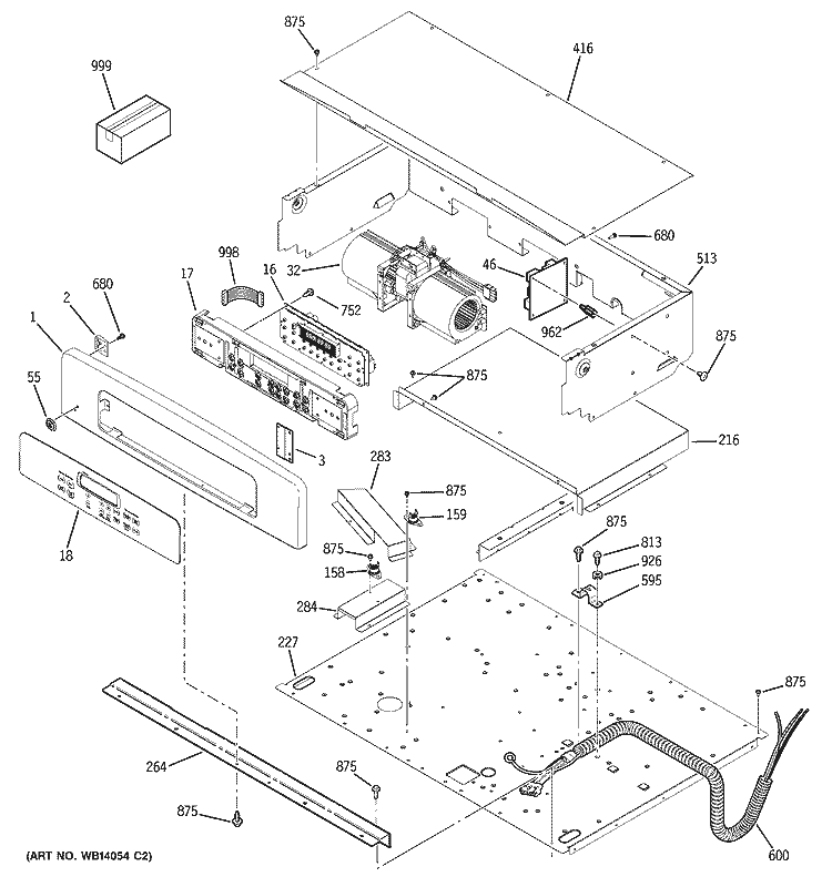 CONTROL PANEL Diagram and Parts List for JTP75CM1CC  General Electric Wall Oven