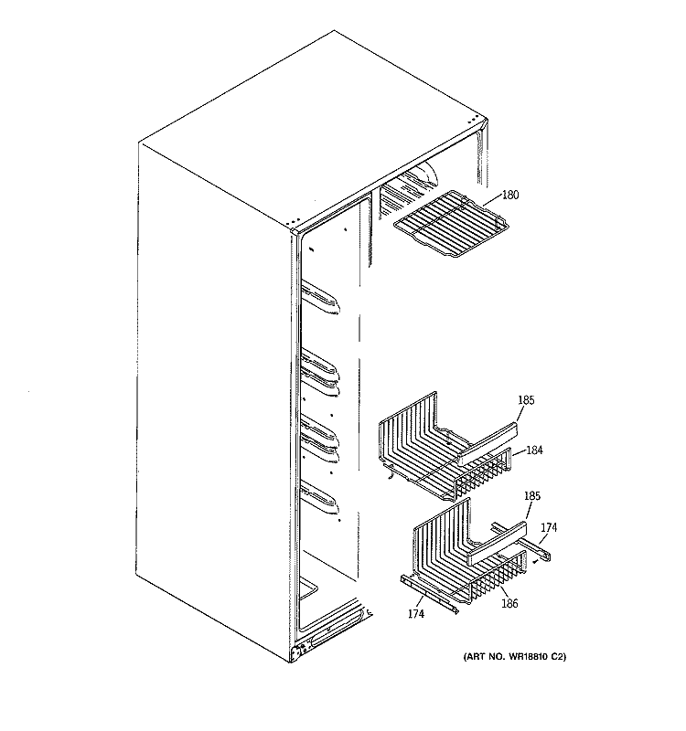 FREEZER SHELVES Diagram and Parts List for ESS25KSTFSS  General Electric Refrigerator