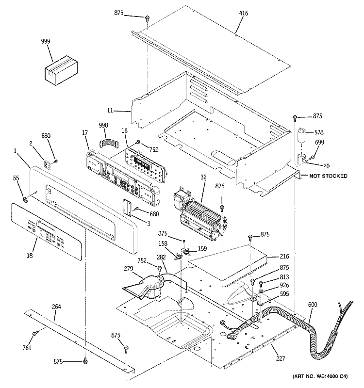 CONTROL PANEL Diagram and Parts List for JCKP70BM1BB  General Electric Wall Oven