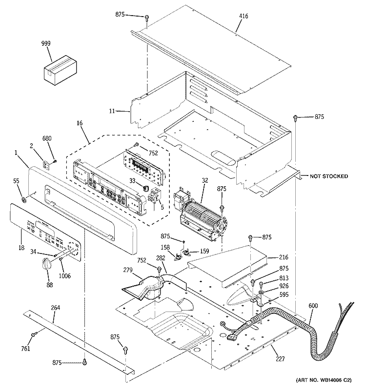 CONTROL PANEL Diagram and Parts List for JKP35SM1SS  General Electric Wall Oven