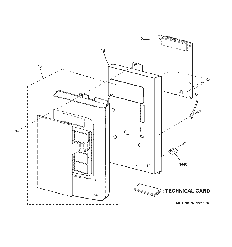 CONTROLLER PARTS Diagram and Parts List for JVM1540DM2BB  General Electric Microwave