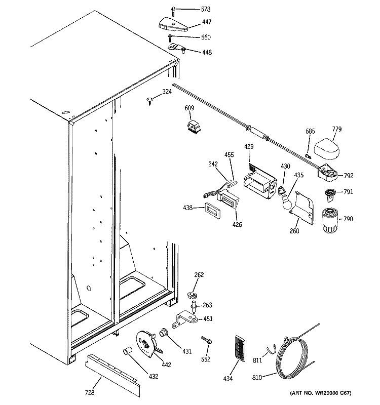 FRESH FOOD SECTION Diagram and Parts List for HSH25IFTDWW  Hotpoint Refrigerator