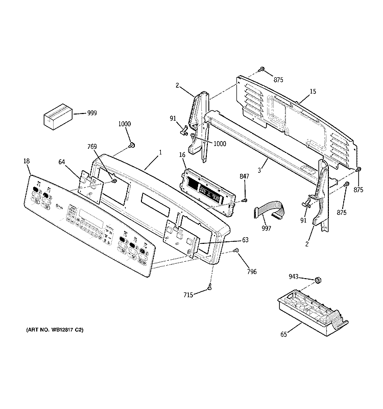 CONTROL PANEL Diagram and Parts List for JB988KK6CC  General Electric Range
