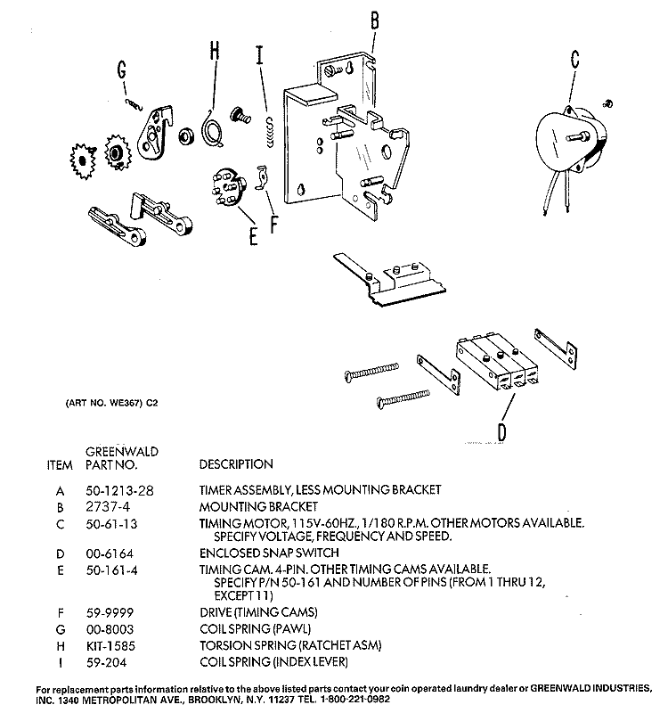 TIMER ASSEMBLY Diagram and Parts List for DCCB330GG1WC  General Electric Dryer