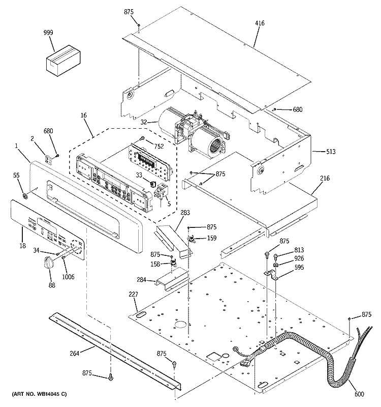 CONTROL PANEL Diagram and Parts List for JTP35SM1SS  General Electric Wall Oven