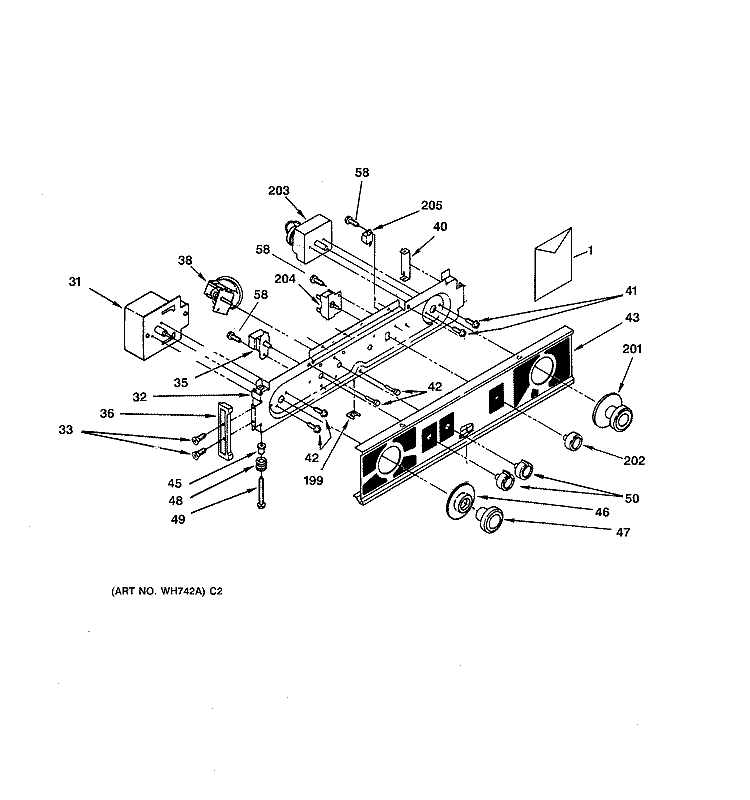 WASHER / DRYER CONTROL PANEL PARTS Diagram and Parts List for WSM2480TAAAA  General Electric Washer Dryer Combo