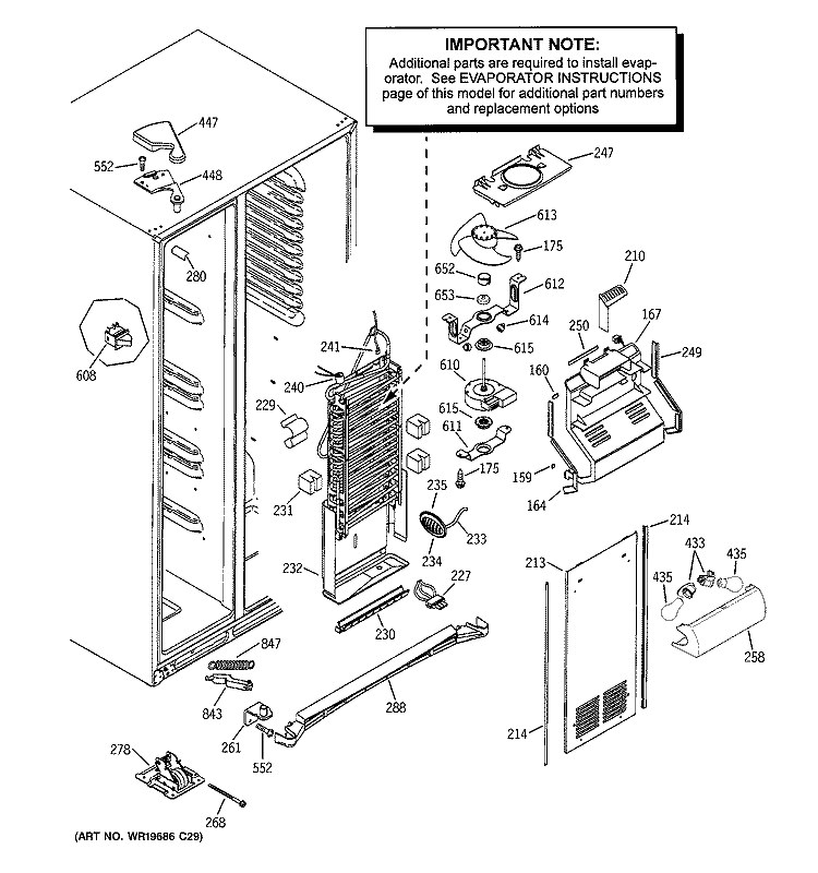 FREEZER SECTION Diagram and Parts List for PSK27NHWACCC  General Electric Refrigerator