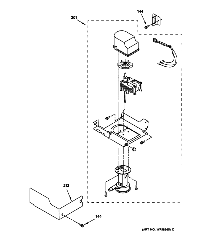 PUMP PARTS Diagram and Parts List for ZDIC150WSSA  General Electric Ice Maker