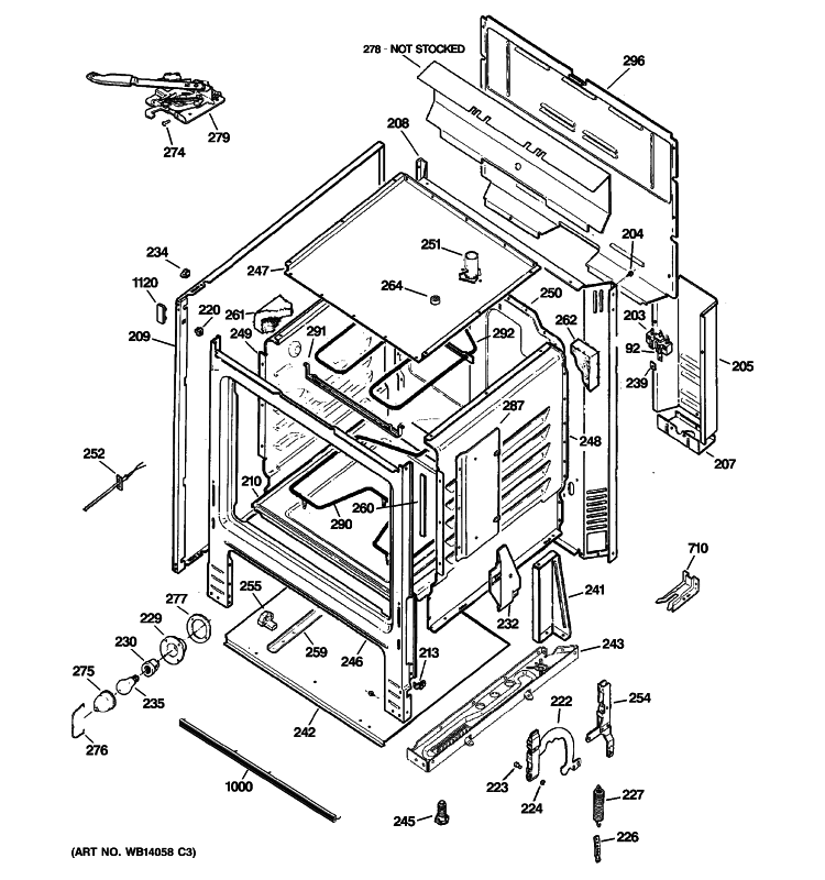 BODY PARTS Diagram and Parts List for JBP22BK5CT  General Electric Range