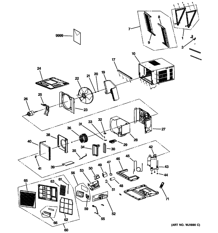ROOM AIR CONDITIONER Diagram and Parts List for AEH18DLG1  General Electric Air Conditioner