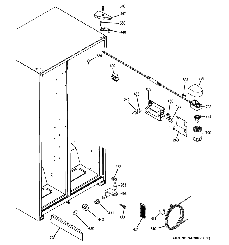 FRESH FOOD SECTION Diagram and Parts List for HSM25IFTFSA  Hotpoint Refrigerator