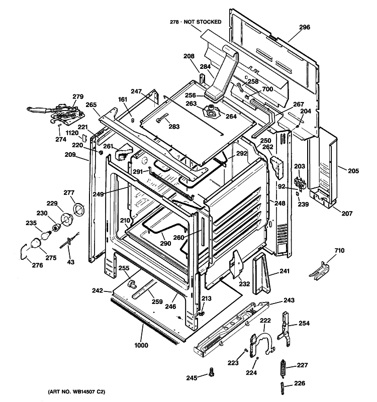 BODY PARTS Diagram and Parts List for RB790SH5SA  Hotpoint Range