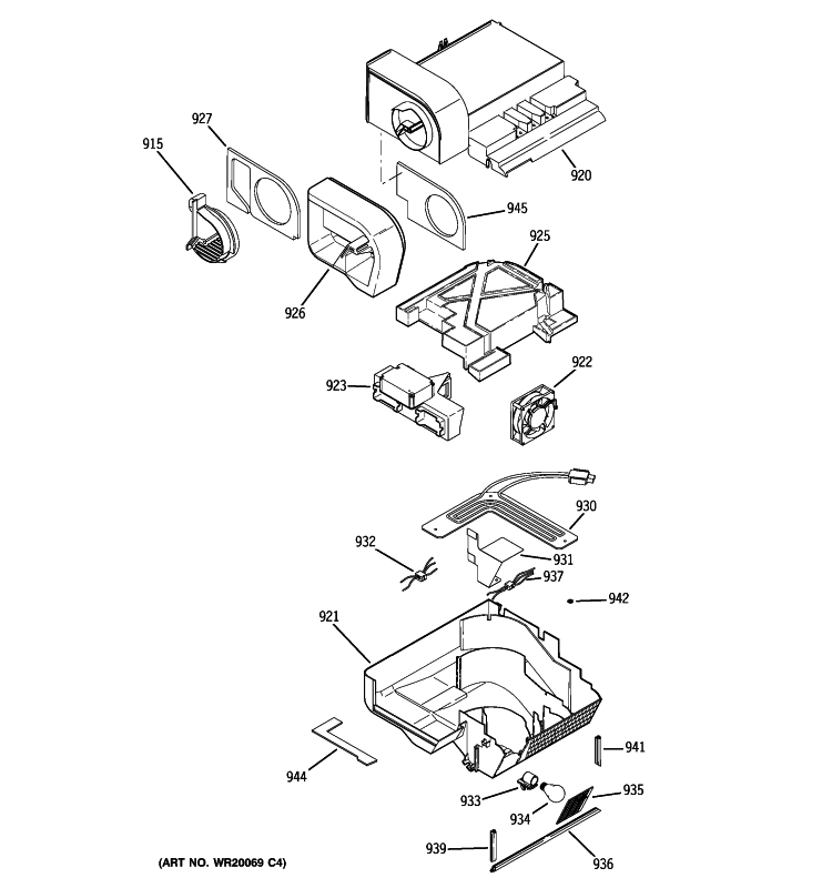 CUSTOM COOL Diagram and Parts List for PSCF3VGXAFWW  General Electric Refrigerator