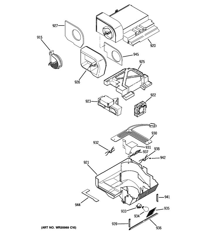 CUSTOM COOL Diagram and Parts List for PSCF5TGXAFWW  General Electric Refrigerator