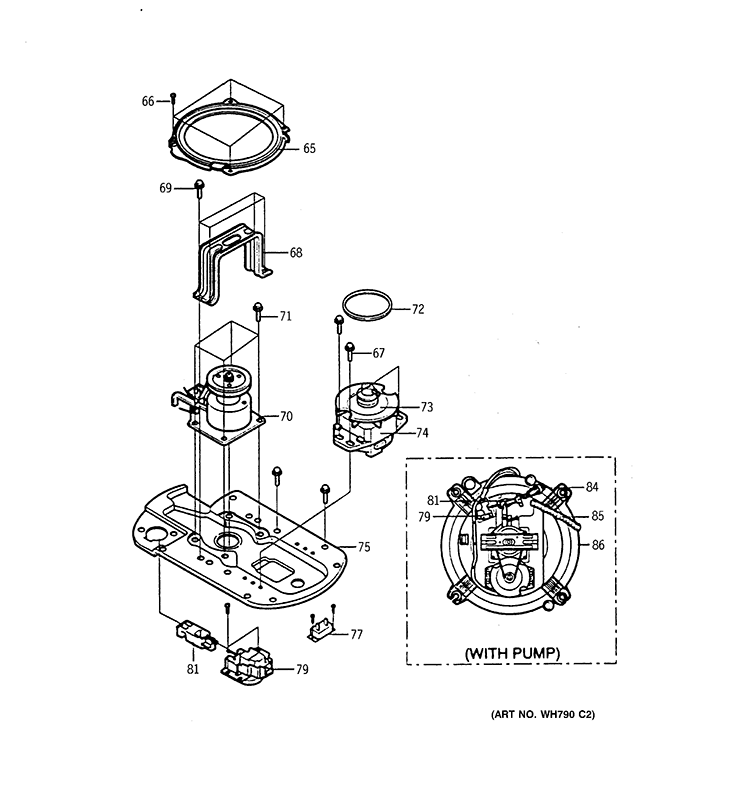 DRIVE ASSEMBLY Diagram and Parts List for WSLS1100H0WW  General Electric Washer