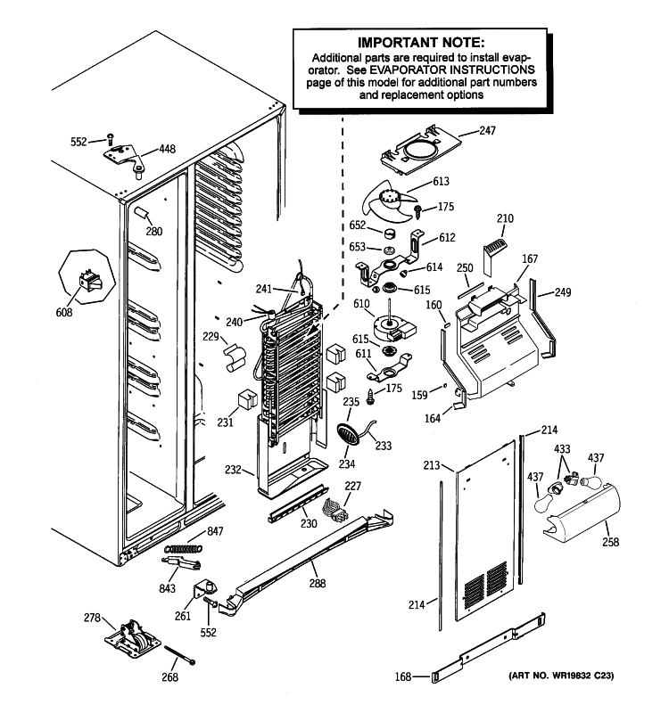 FREEZER SECTION Diagram and Parts List for PSHS6RGXBDSS  General Electric Refrigerator