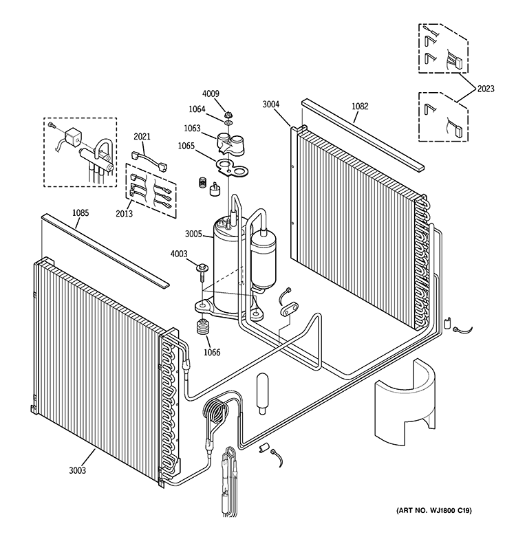 UNIT PARTS Diagram and Parts List for AZ75W18DACM1  General Electric Air Conditioner